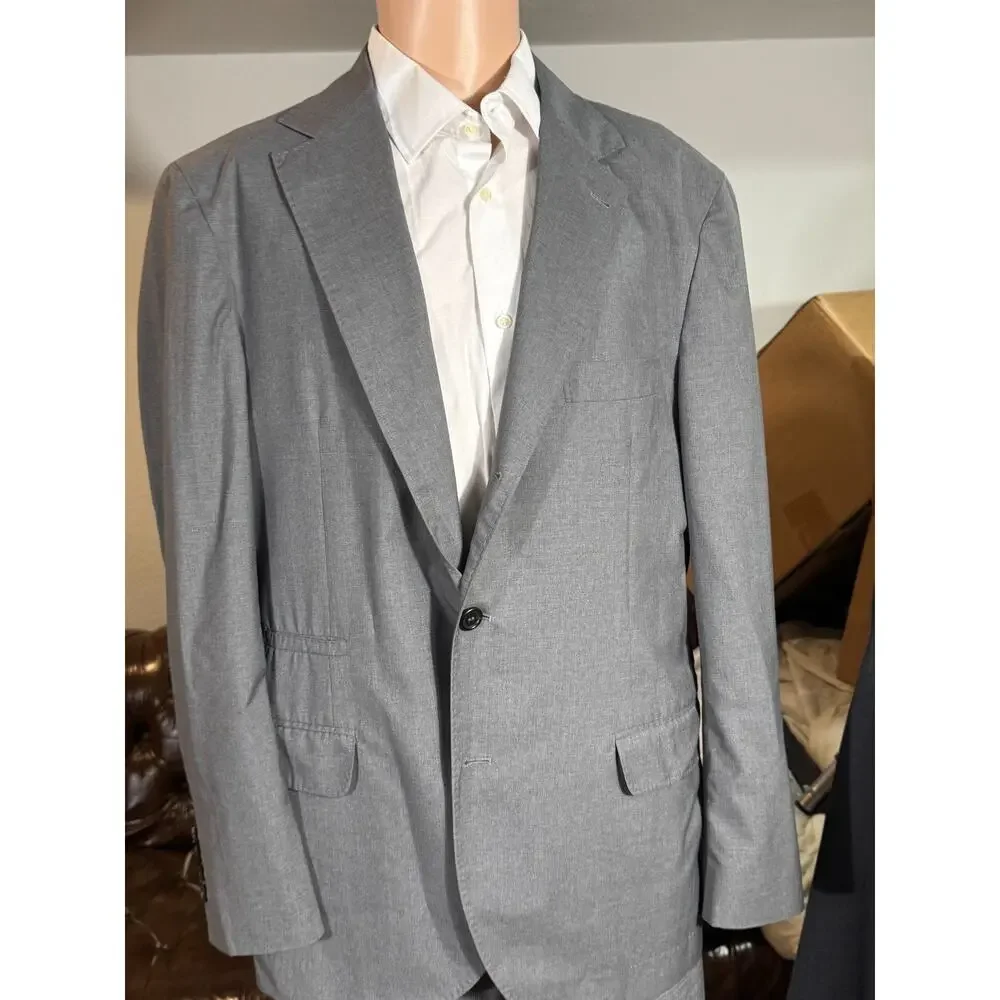 Brunello Cucinelli Gray Wool Silk Deconstructed Blazer Sport Jacket 54 44R Men's